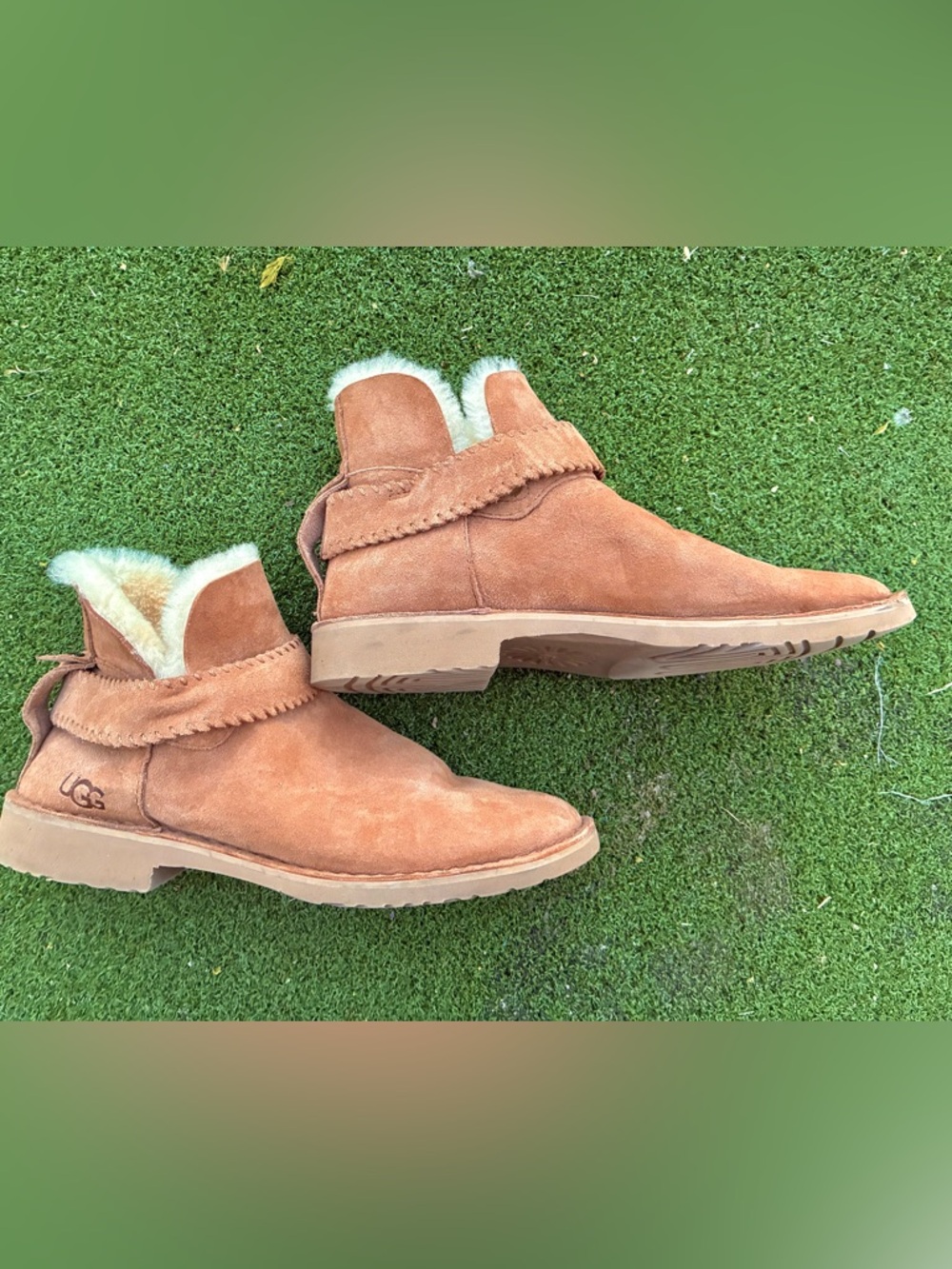 UGG Mckay Chestnut Brown Suede Shearling Lined Ankle Boots